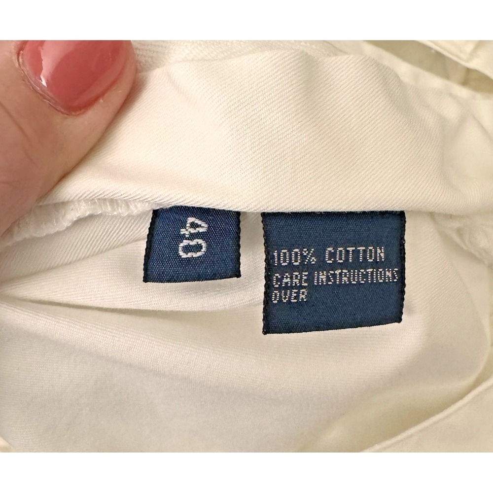 Polo Ralph Lauren Shorts Mens 40 White Flat Front Chino Pony Logo Print Relaxed - Picture 5 of 5